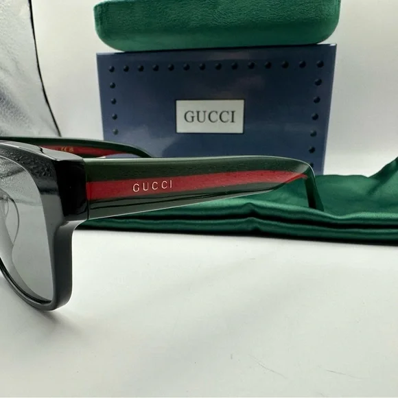 NEW GUCCI GG0340S 006 BLACK/MULTICOLOR GREY MENS SUNGLASSES - Picture 7 of 10